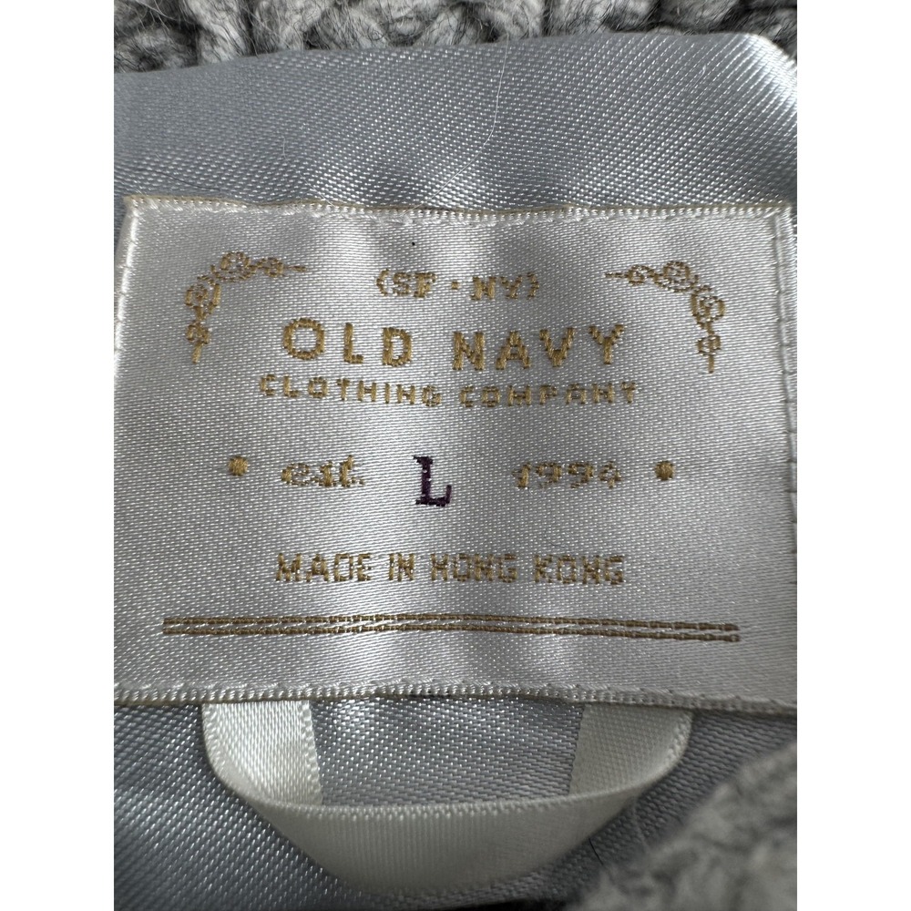 Old Navy Sweater Dress Women Gray Japan Knit Wool Cable Long Sleeve Pullover - Picture 2 of 7